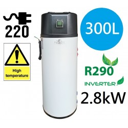 Alle i én varmepumpe 200l høj temperatur inverter r290 2.8kw