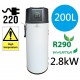 Todo en una bomba de calor 200l de alta temperatura inversor r290 2,8kw