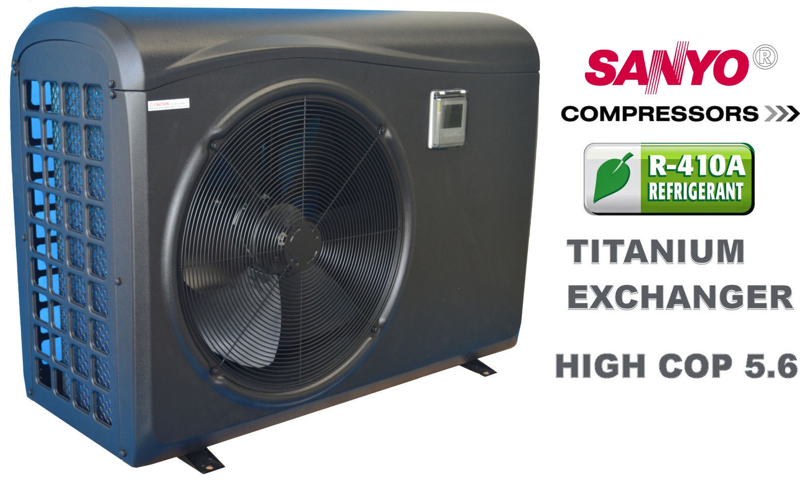 Pool heat pump 18kW with PVC cabinet