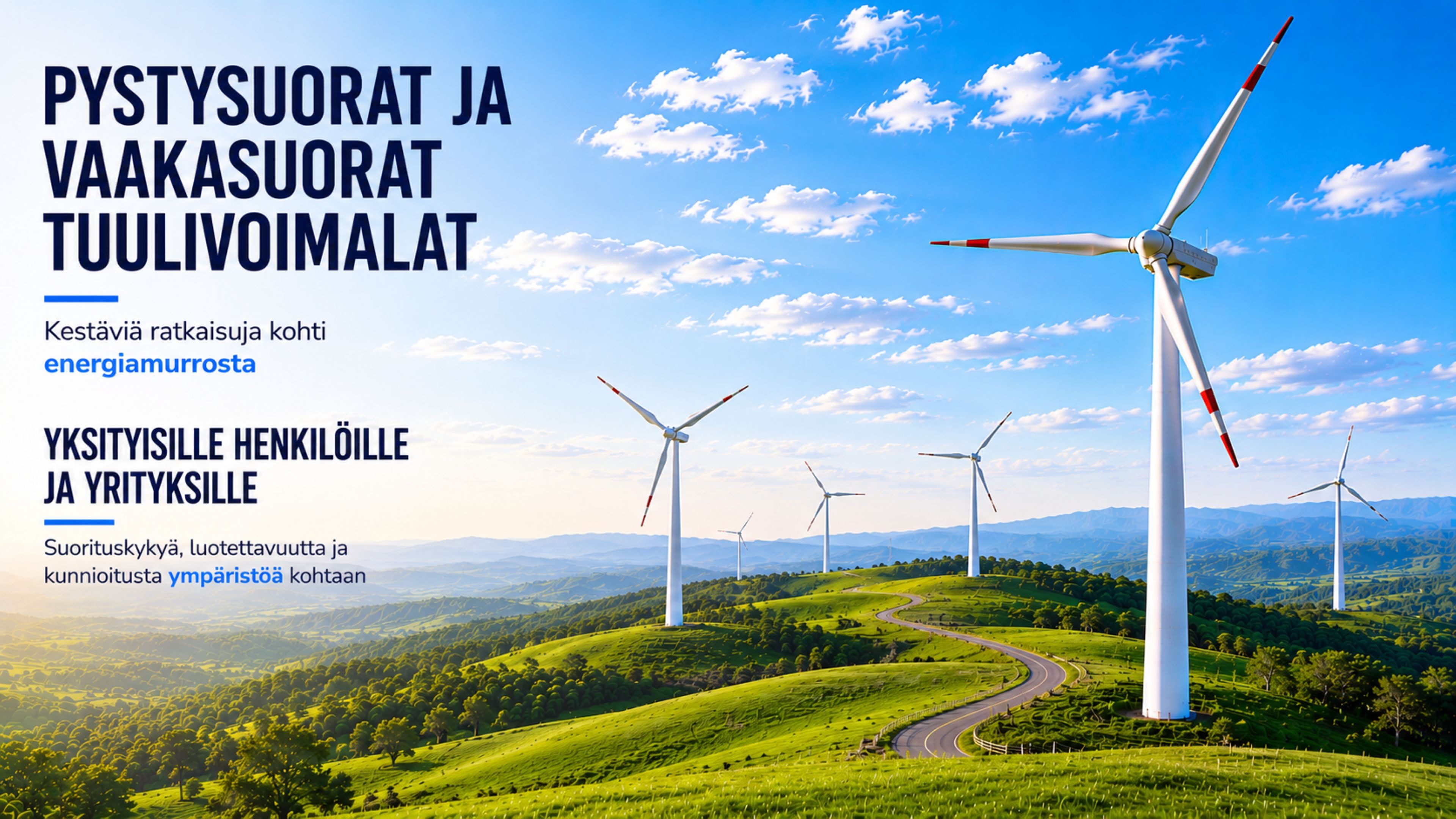 vaaka- ja pystysuunnassa tuuliturbiinien