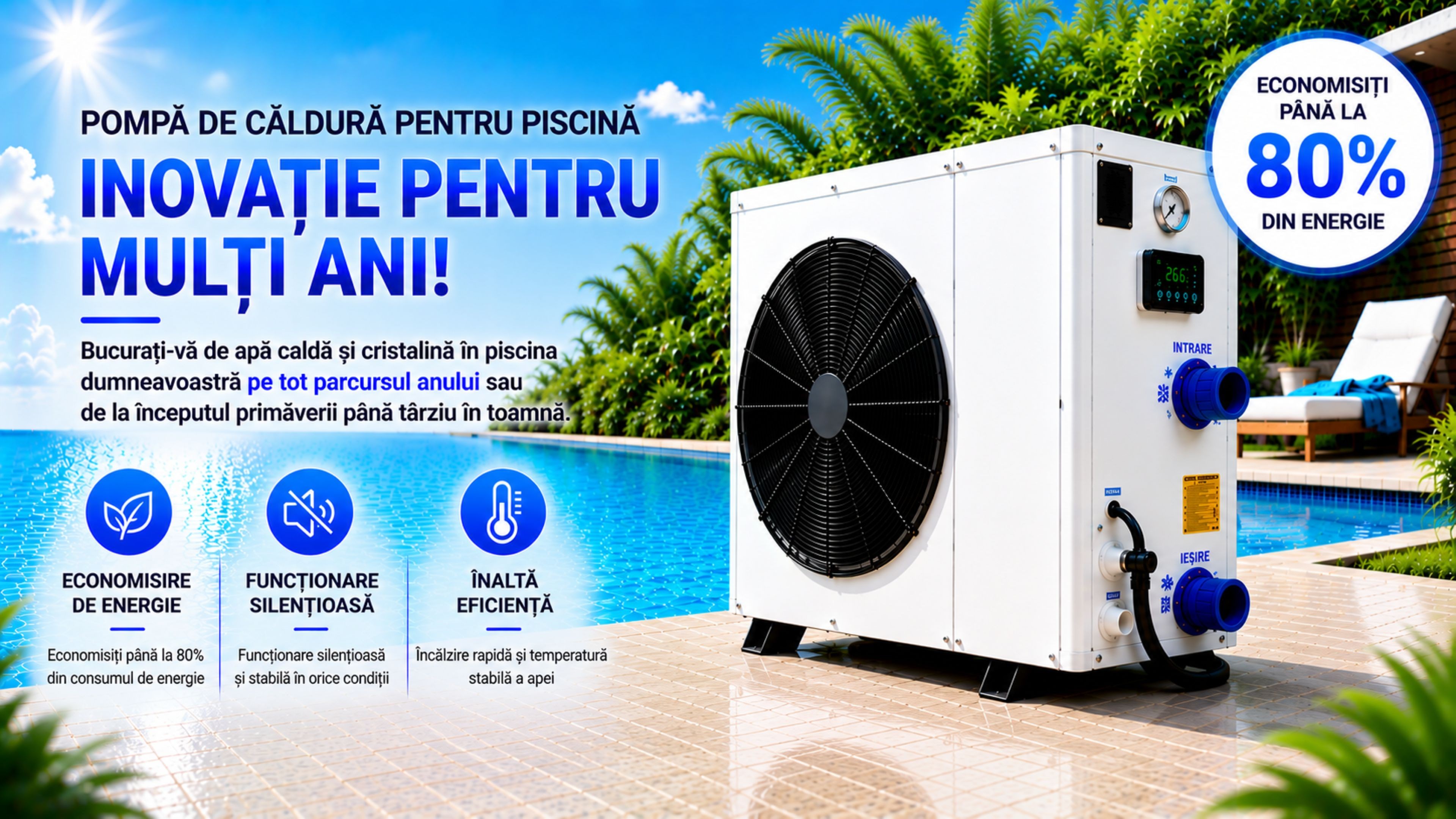 Selecție de pompe de căldură pentru piscină